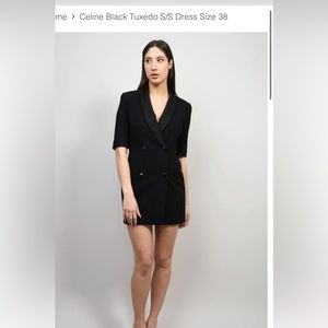 Celine black tuxedo dress - size 38